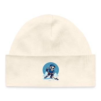 Skelett Eishockeyspieler Nummer 99 Wintersport - Baby Organic Mütze - Weiß - Vorne