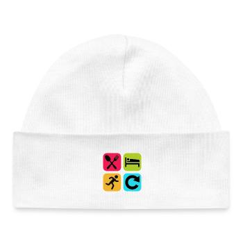Eat Sleep Run Repeat Funny Quote Jogger - Baby Organic Beanie - white - Front