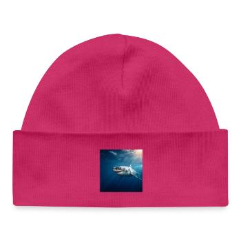 Great White Shark in Sunlight Ocean Design - Baby Organic Beanie - white - Front