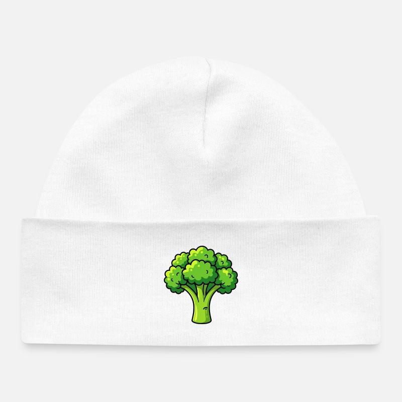 Brocoli - Bonnet bébé bio - blanc