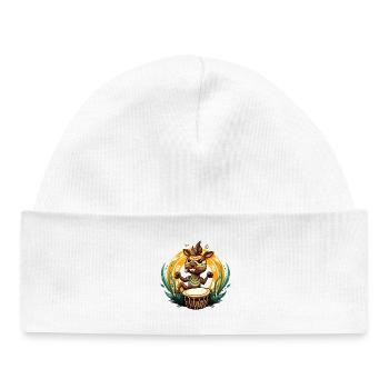 Héros Tambour Poulain tribal - Bonnet bébé bio - blanc - Devant