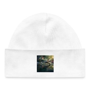 Wasp with Reflection Elegant Macro Photography - Baby Organic Beanie - white - Front