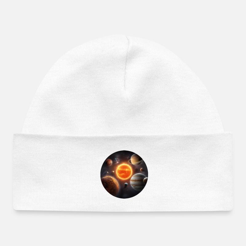 Astronomie Orbite des planètes du système solaire spatial - Bonnet bébé bio - blanc