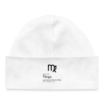 Vierge - Signe du zodiaque - Bonnet bébé bio - blanc - Devant