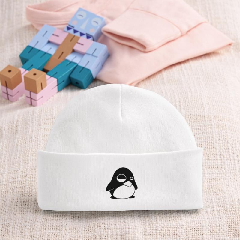 Grumpy Tux – Funny Linux Penguin for Nerds Baby Organic Beanie