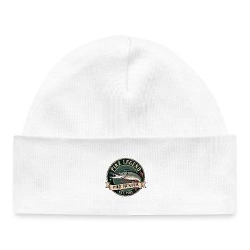 T-shirt pêcheur vintage de pêcheur de brochets Légende du piquet - Bonnet bébé bio - blanc - Devant
