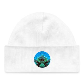 Water creatures in the red - Baby Organic Beanie - white - Front