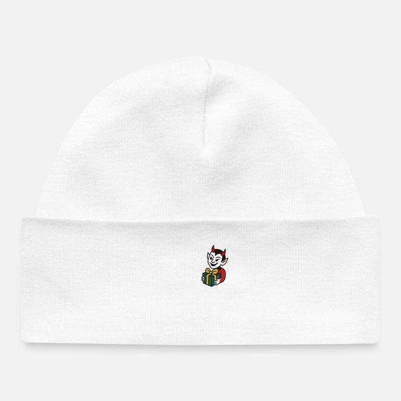 Diable coquin avec motif de dessin animé cadeau - Bonnet bébé bio - blanc