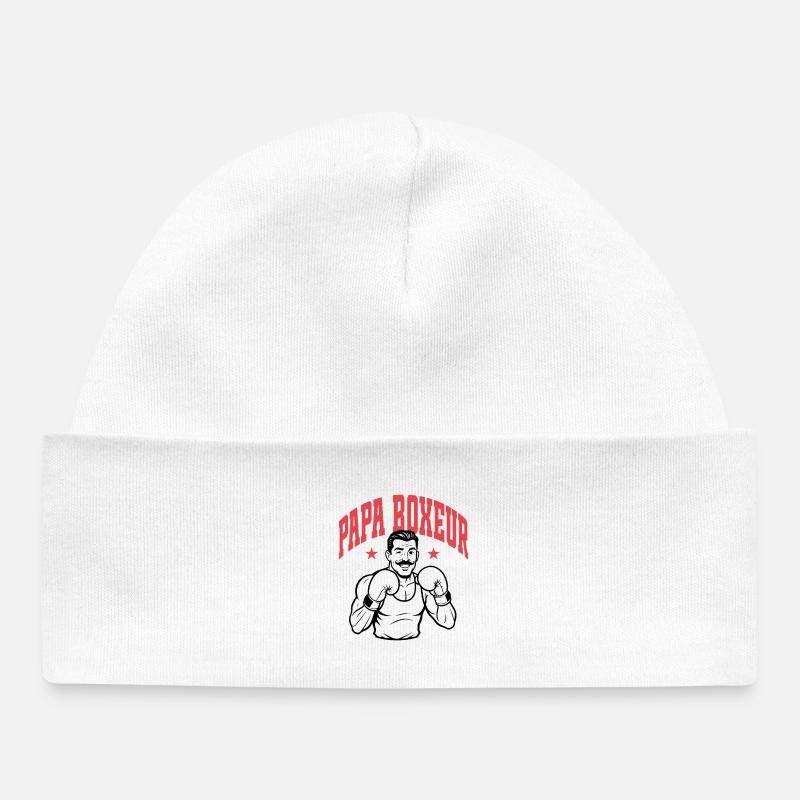 PAPA BOXEUR - Bonnet bébé bio - blanc