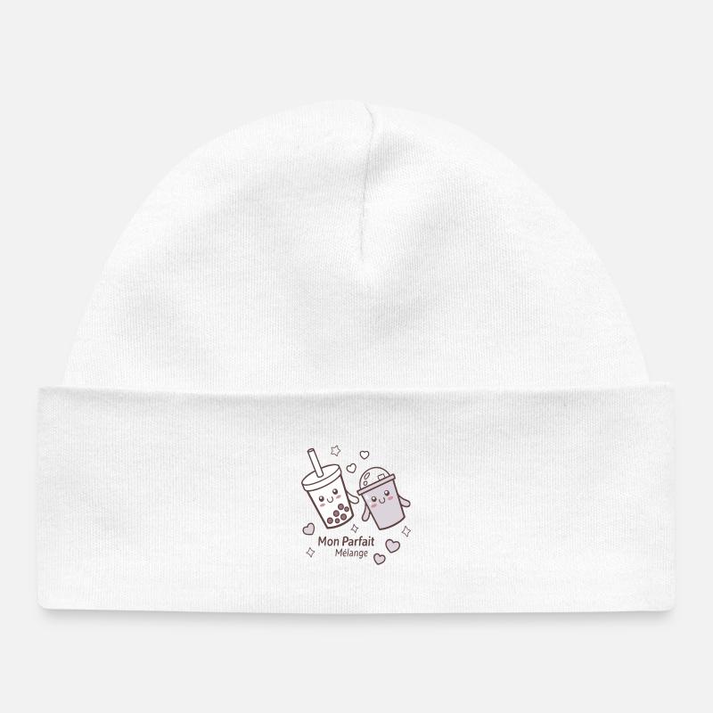 Boba Amis: Mélange Parfait - Bonnet bébé bio - blanc
