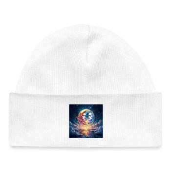 Dualité lunaire en amour - Bonnet bébé bio - blanc - Devant
