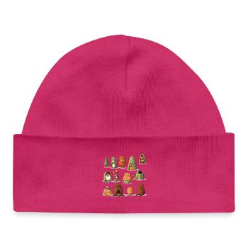 Mondes de câlins WaldYeti - Bonnet bébé bio - hot pink - Devant