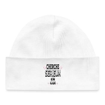 Cherche Sérieux en CDI - Bonnet bébé bio - blanc - Devant