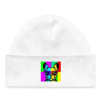 Pop Art Pup - Bonnet bébé bio - blanc - Devant
