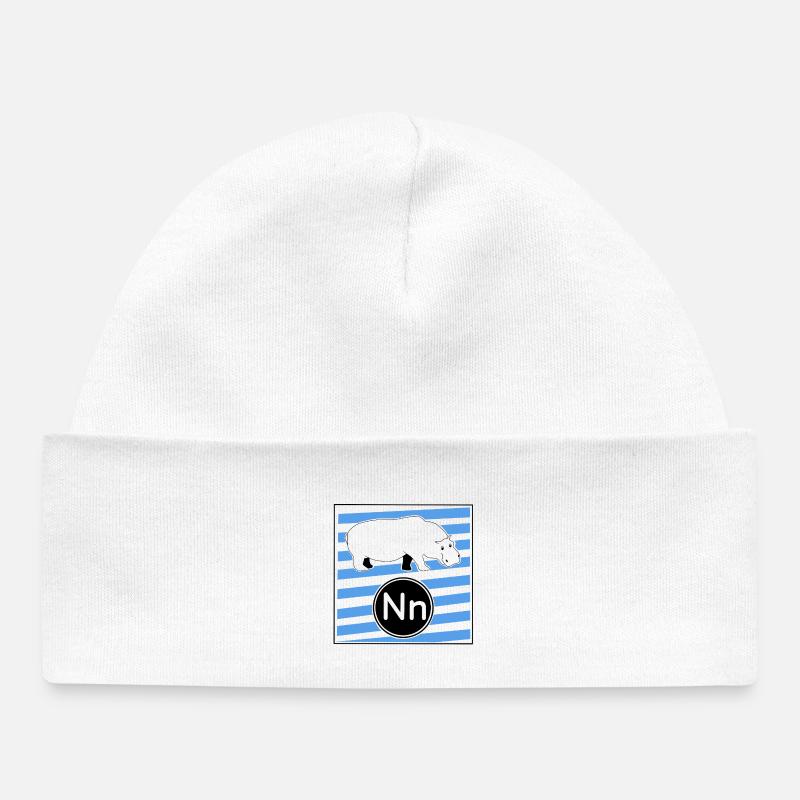 Ni pour Hippopotamus - Bonnet bébé bio - blanc