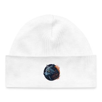 Night Wolf - Baby Organic Beanie - white - Front
