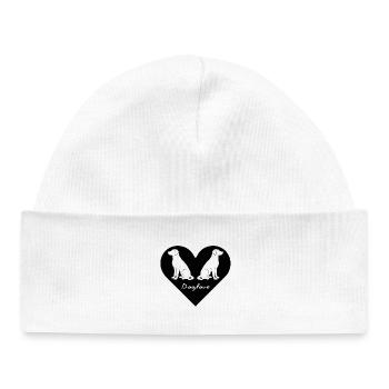 Amour du chien, logo du chien, silhouette - Bonnet bébé bio - blanc - Devant