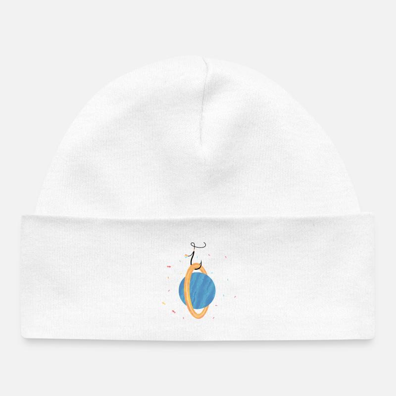 Planète au crochet (3/3) - Bonnet bébé bio - blanc