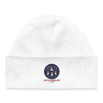 Motif Winter wonderland Penguins Winter Wonderland - Baby Organic Beanie - white - Front