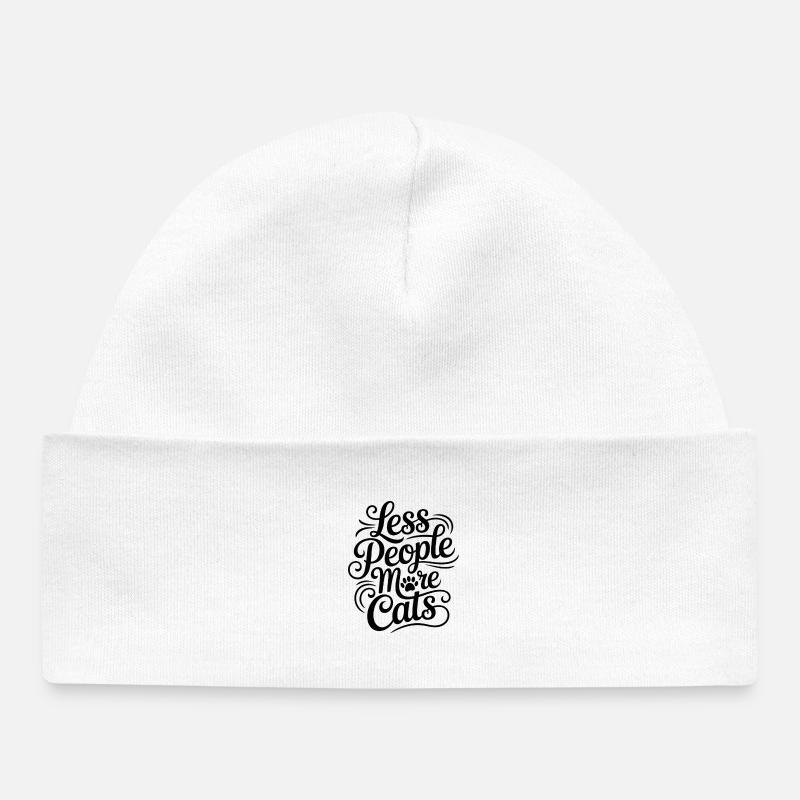 Moins de monde, plus de chats - Bonnet bébé bio - blanc