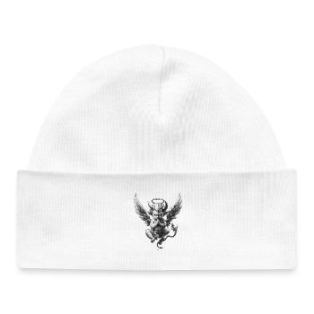 Angels and Devils: Black and White - Baby Organic Beanie - white - Front
