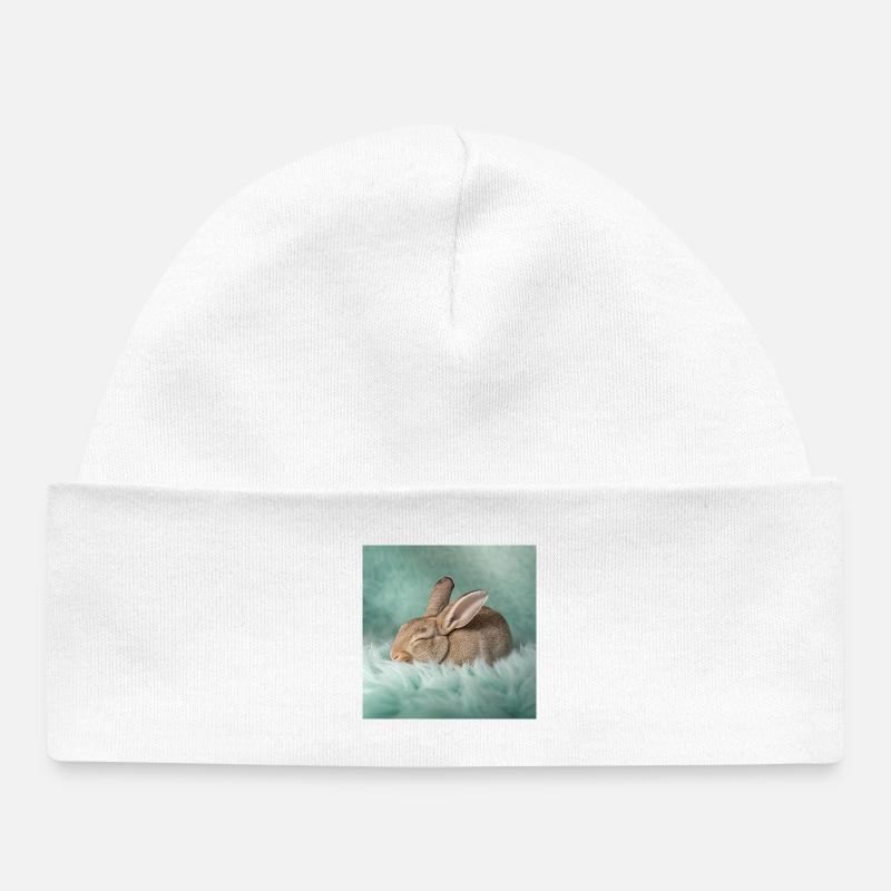 Rêves néon de lapin - Bonnet bébé bio - blanc