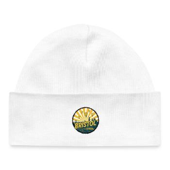 Bristol City Skyline Vintage Badge Art - Baby Organic Beanie - white - Front