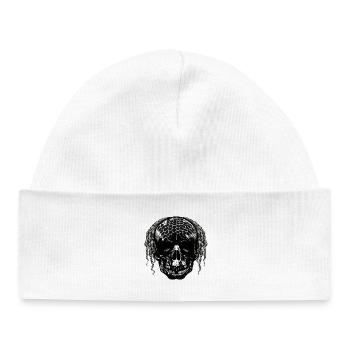 Skull with Mesh Pattern Dreadlocks - Baby Organic Beanie - white - Front
