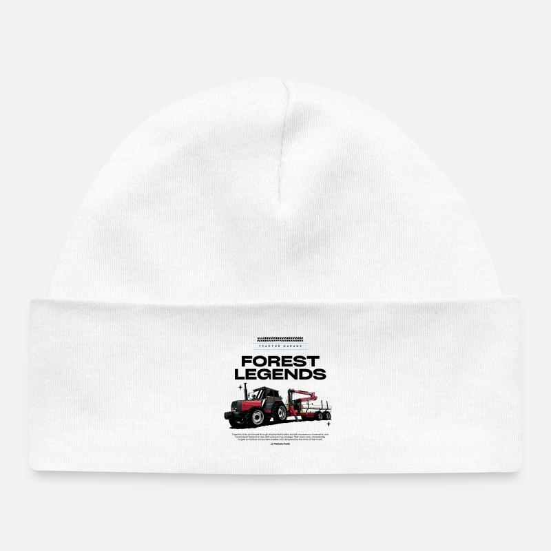 Tracteur Rouge 05 - Bonnet bébé bio - blanc