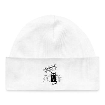 Liberté pour le chat Schrödinger – Chemise d’humour de nerd - Bonnet bébé bio - blanc - Devant