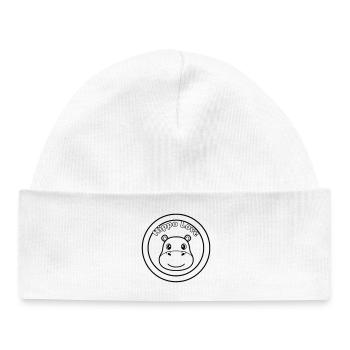 Hippo Love Nilpferd Logo - Baby Organic Beanie - white - Front