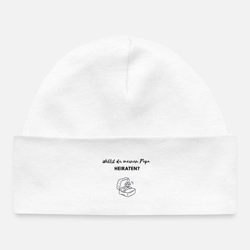 Veux-tu épouser mon père ? Demande en mariage - Bonnet bébé bio - blanc