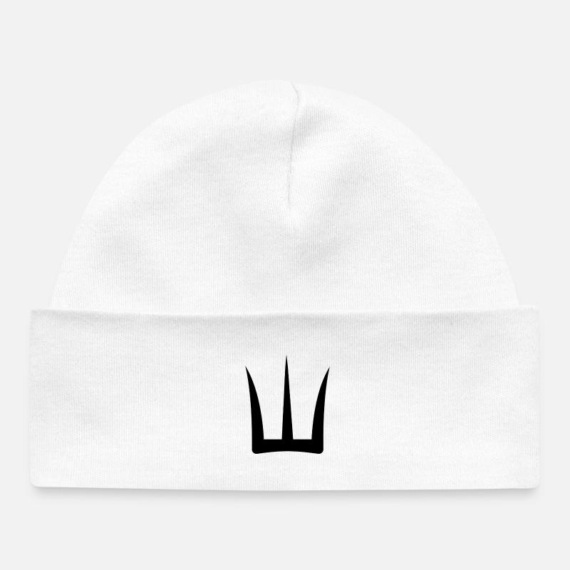 Trident noir - Bonnet bébé bio - blanc