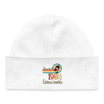 January 1956 70 Years Anniversary Gift - Baby Organic Beanie - white - Front