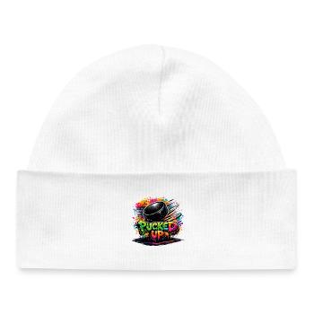 Pucked Up Graffiti Puck - Baby Organic Beanie - white - Front