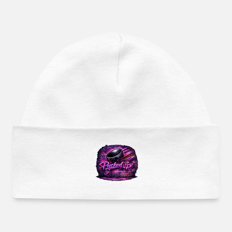 Picked Up Neon Graffiti - Baby Organic Beanie - white