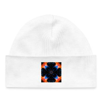 Fleur numérique d’art fractal - Bonnet bébé bio - blanc - Devant