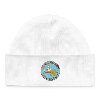 Sloth Monday Treibstoff-Casual - Baby Organic Mütze - Weiß - Vorne
