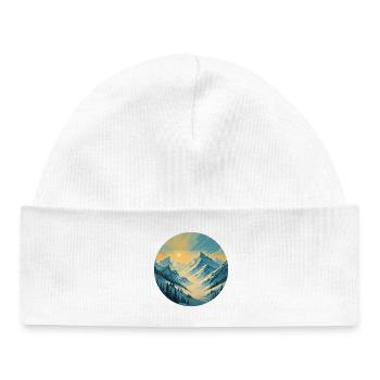 Golden morning light in the mountains - Baby Organic Beanie - white - Front
