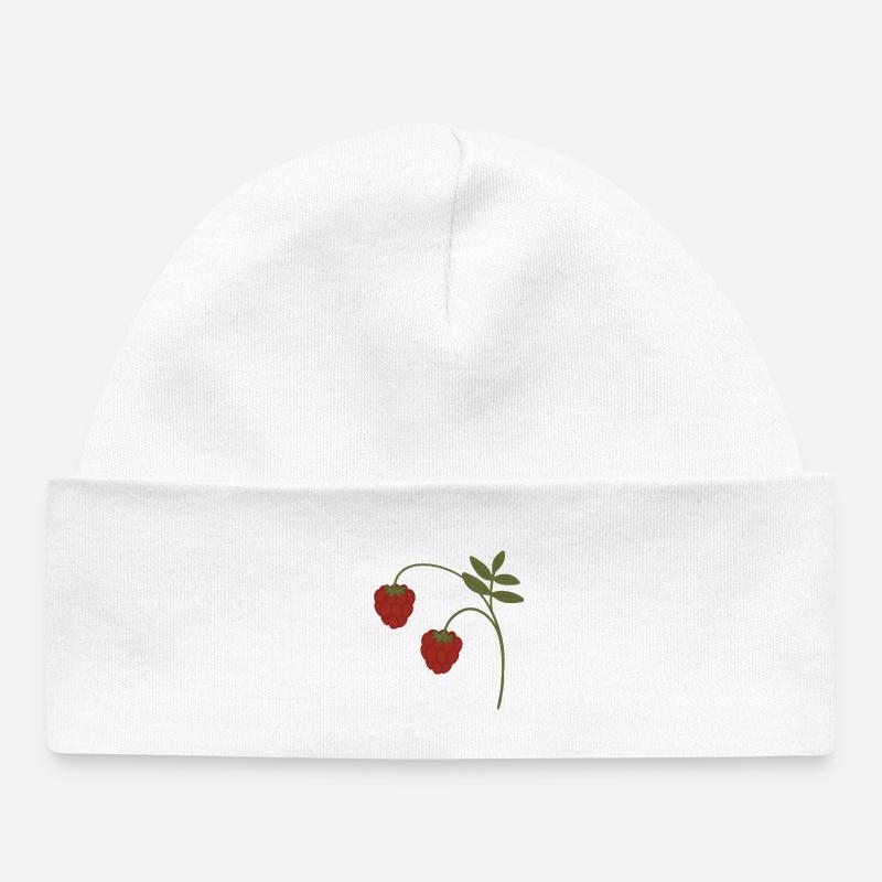 Framboises - Bonnet bébé bio - blanc