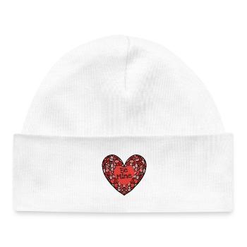 Be Mine Intricate Heart Mosaik - Baby Organic Mütze - Weiß - Vorne