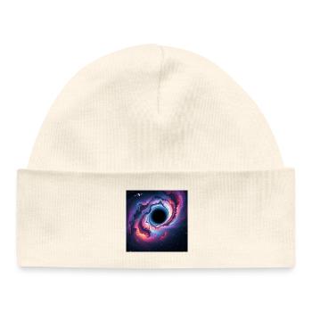 Schwarzes Loch im Neon-Galaxie - Baby Organic Mütze - Weiß - Vorne