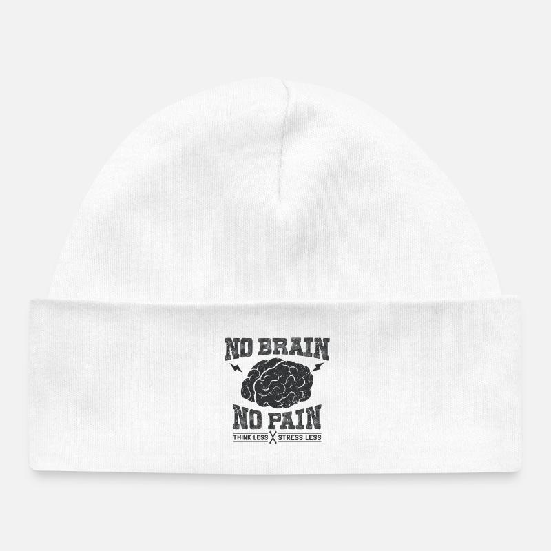 No Brain No Pain - Bonnet bébé bio - blanc