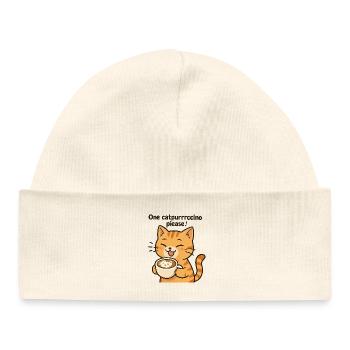 Katzenkaffee Schnurrrfreunde - Baby Organic Mütze - Weiß - Vorne