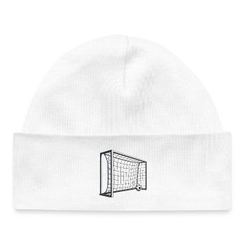 Soccer Goal Net Shot 3D - Baby Organic Beanie - white - Front