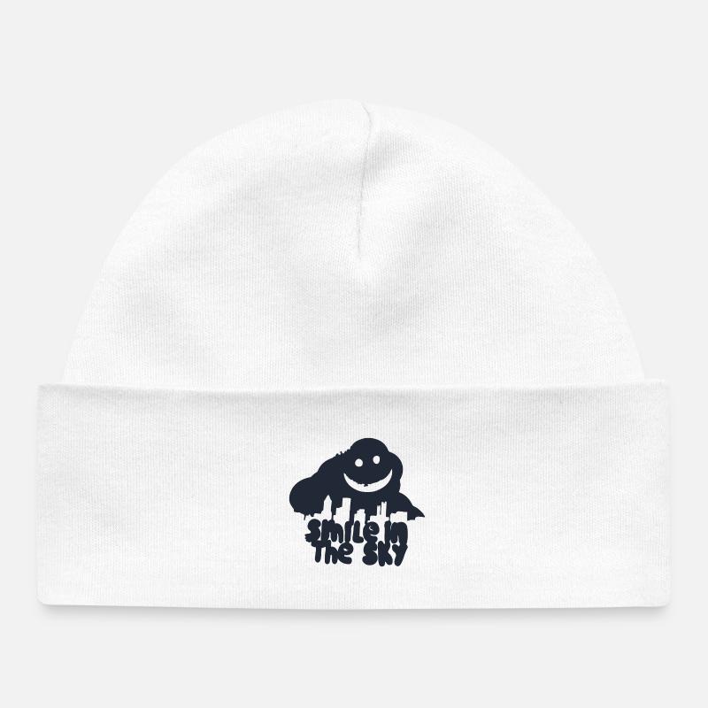 Sourire dans le ciel - Bonnet bébé bio - blanc