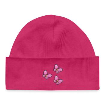 Motif PinkButterfly - Bonnet bébé bio - blanc - Devant