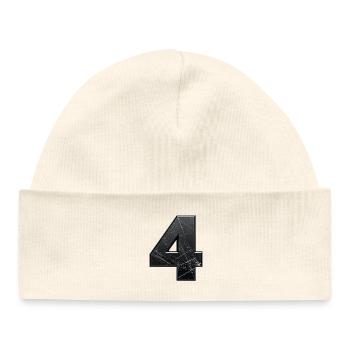 Rough four-number design - Baby Organic Beanie - white - Front
