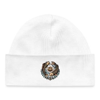 Tatouage d’harmonie du cercle de koi et lotus - Bonnet bébé bio - blanc - Devant
