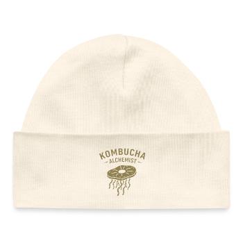 Minimalistische Kombucha Alchemist Gärung - Baby Organic Mütze - Weiß - Vorne